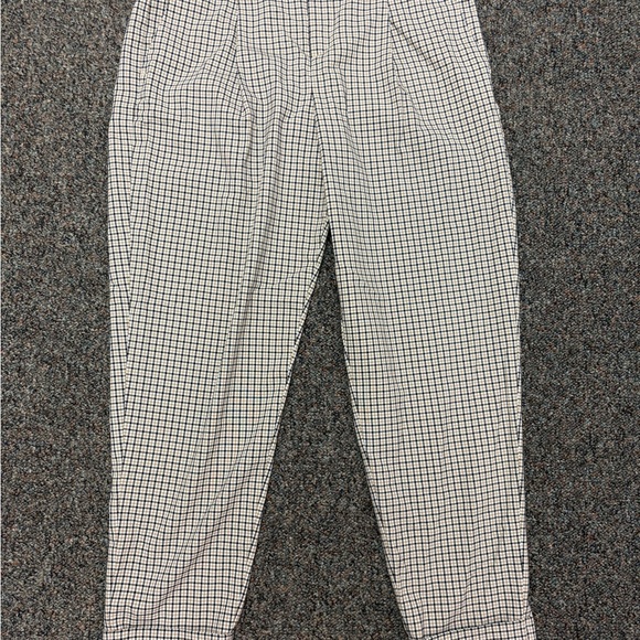 Banana Republic Pants - Banana Republic Women’s Size 4 Plaid Pleated Cuff Pant Navy Khaki